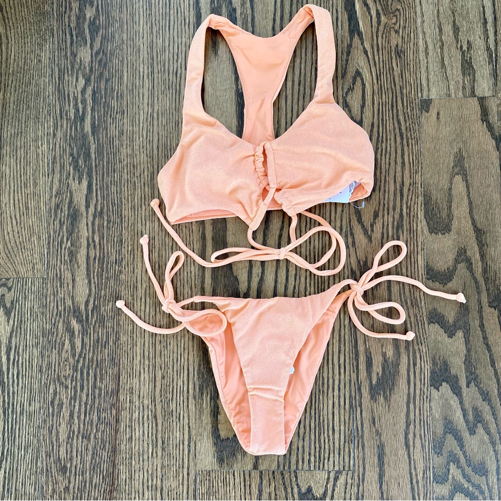 L*Space Terrycloth Bikini Set In Tangy, Dax Top And Lennox Bottom, Nwt